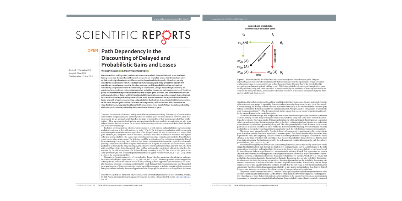 Path Dependency in the Discounting of Delayed and Probabilistic Gains and Losses